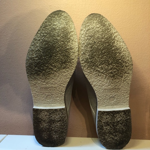 MIISTA Pebbled White Grey Leather Almond Toe Oxford Loafer London Brogues - Picture 7 of 7